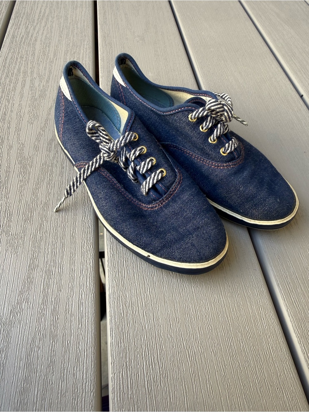 Vintage 1970s Sears Super Jeepers Denim Sneakers Navy 9.5N Rare